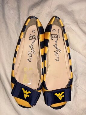 LillyBee U West Virginia University Mountaineers Ballerina Flats Size 7